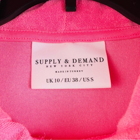 Supply And Demand New York City Pink Terry Cropped Hoodie New Women’s Size S - Picture 8 of 8